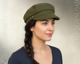 SEWING PATTERN - Hyatt: Captain's Cap Pilot Skipper Greek Fisherman Fiddler Cap Unisex Men Women for Child or Adult (PDF Download)