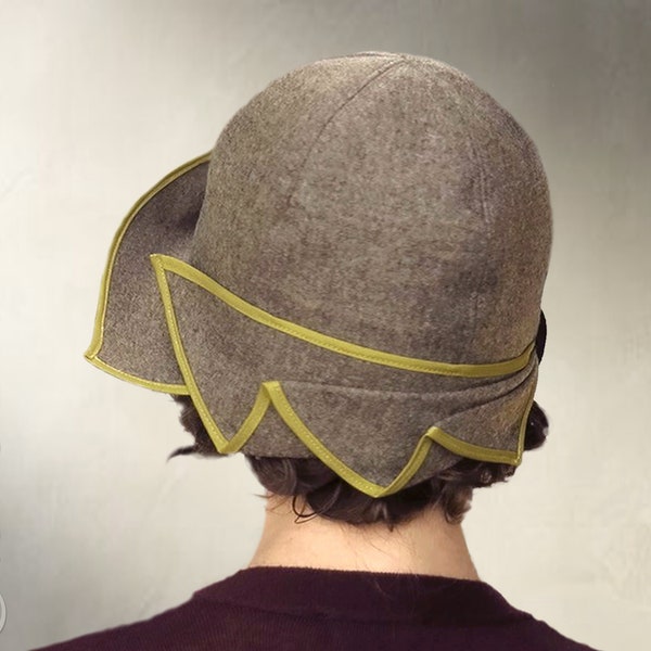 DIGITAL SEWING PATTERN - Vivienne, 1920s Twenties Cloche Fabric Hat for Child or Adult Downton Abbey Cancer - pdf download