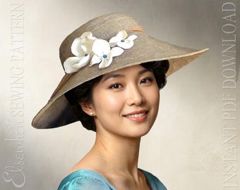 SEWING PATTERN - Imogen: 1910s Bird's Nest Hat or Broad Brim Sun Hat for Child or Adult Woman (PDF Download)