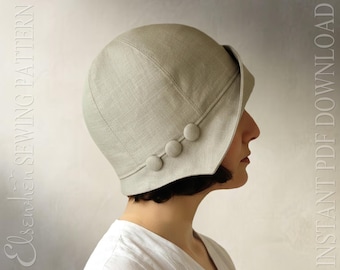 DIGITAL SEWING PATTERN - Eleanor, 1920s 1930s Twenties Cloche Hat for Child or Adult Cancer - pdf download