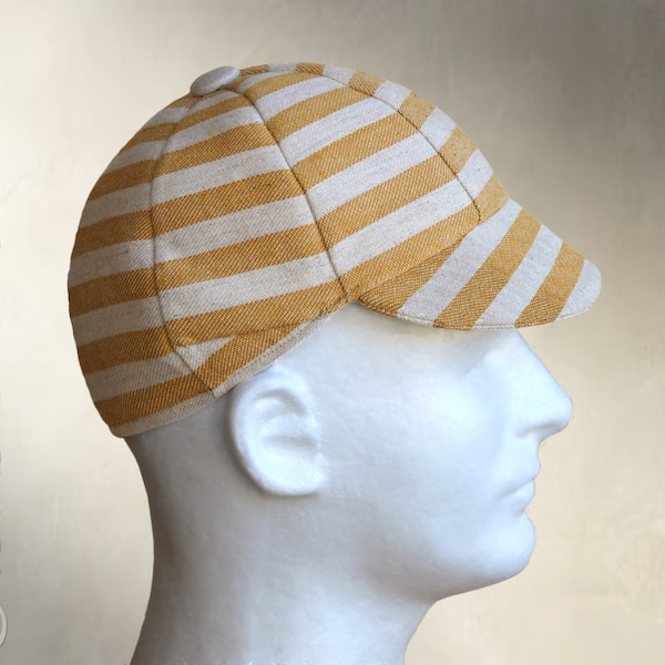 DIGITAL SEWING PATTERN - Eustace - Traditional English Hooped Cricket Cap Vintage Inspired - pdf download