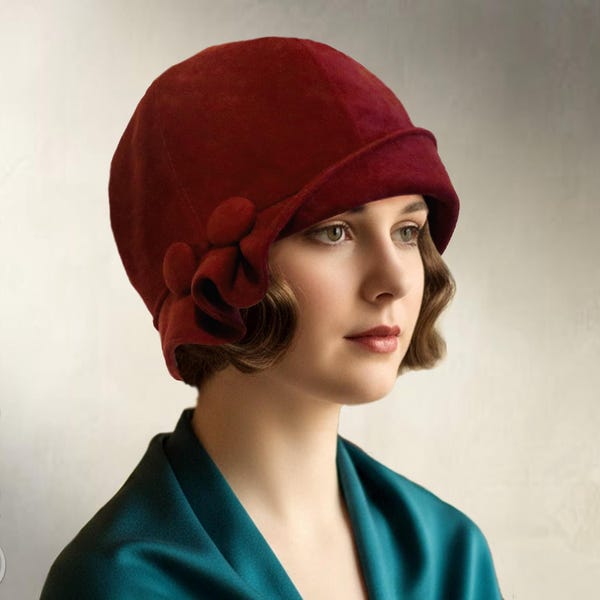 SYMÖNSTER - Madeline: 1920-talets Cloche-hatt i tyg för barn, flicka eller vuxen kvinna (PDF-nedladdning)