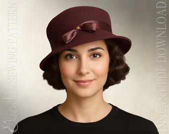 SEWING PATTERN - Robin: Bucket Cloche Hat for Child or Adult  Unisex 1930s 1950s Fishing Sun Hat Rain Hat (PDF Download)