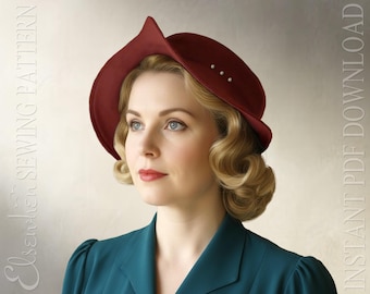 SEWING PATTERN - Umbria: 1940s Forties Bonnet Fabric Hat for Child or Adult Woman (PDF Download)