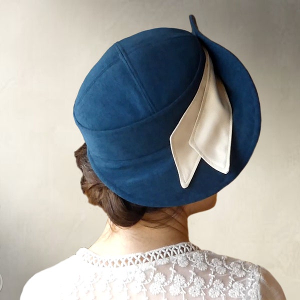 MODELLO DI CUCITO DIGITALE - Cappello in tessuto a cuffia anni Quaranta, Umbria, anni '40 per bambino o adulto - download pdf