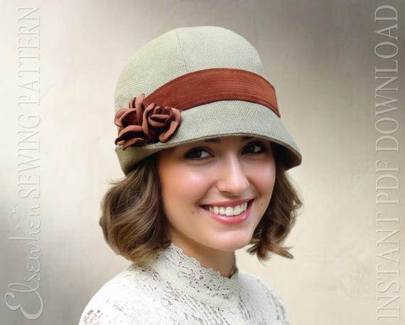 1920s style cloche hat handmade and sewn SEWING PATTERN - Vivienne: 1920s Twenties Cloche Fabric Hat  main image 2