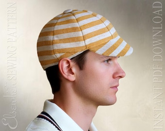 SEWING PATTERN - Eustace: Traditional English Hooped Cricket Cap Vintage Unisex (PDF Download)