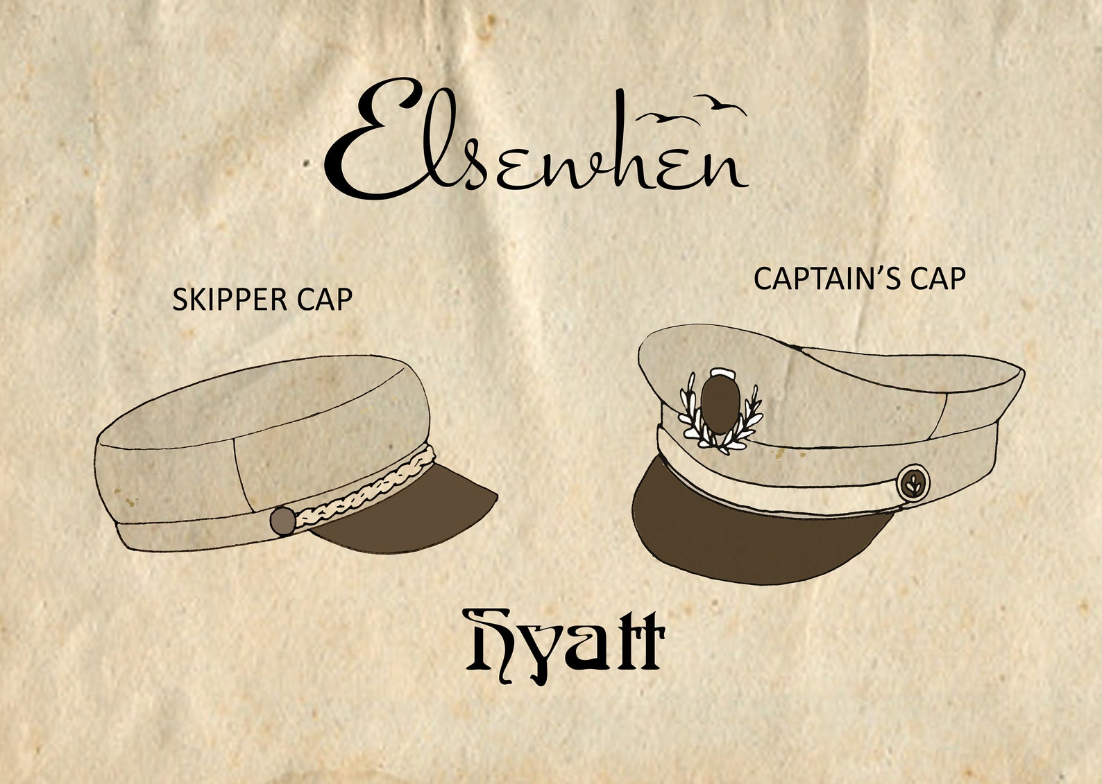 SEWING PATTERN - Hyatt: Captain's Cap Pilot Skipper Greek Fisherman ...