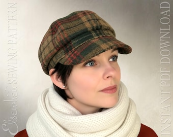 SEWING PATTERN - Brooklyn: Gatsby Newsboy Tweed Cap for Child or Adult Unisex (PDF Download)
