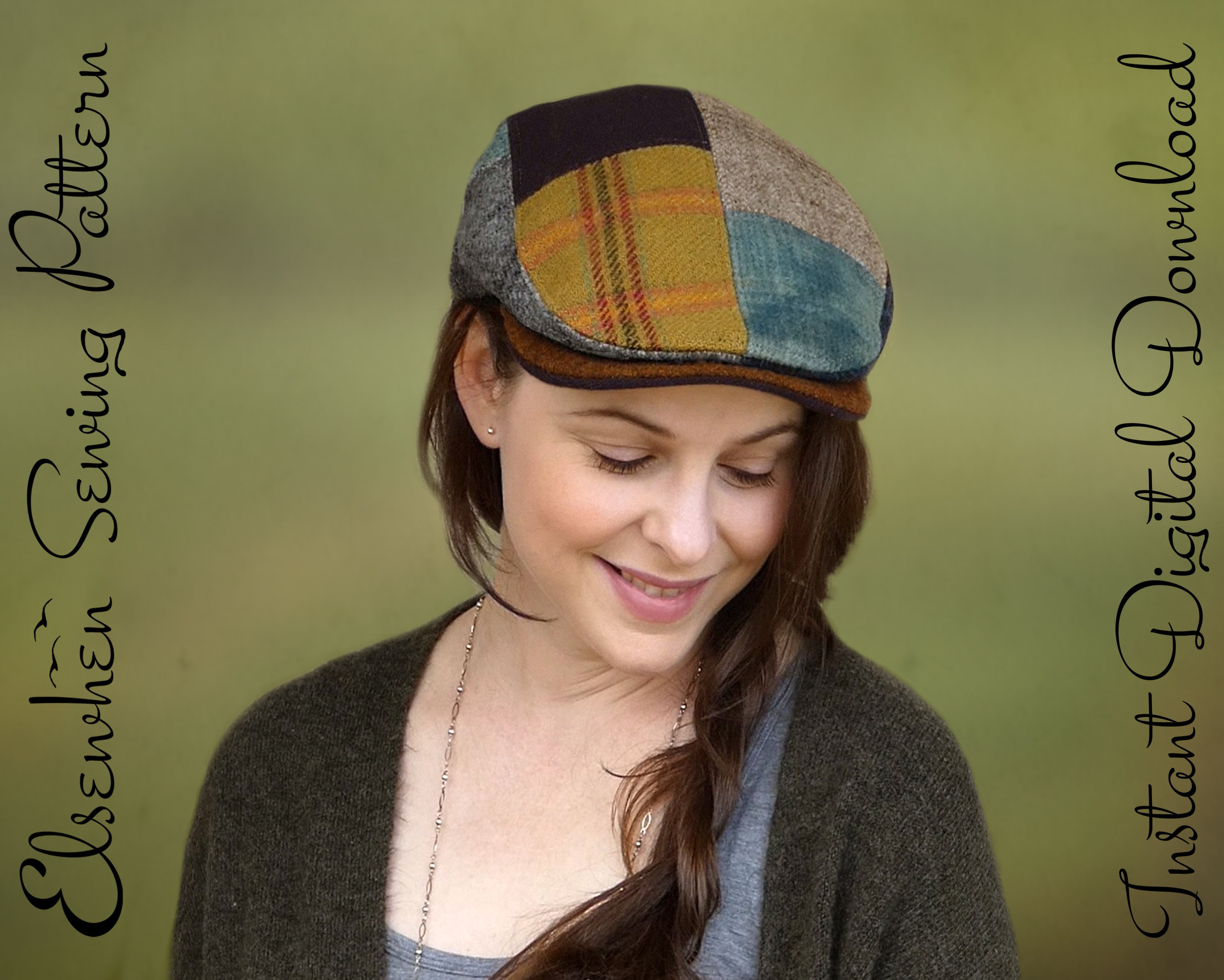 DIGITAL SEWING PATTERN Wyeth Classic Flat Cap Scally Cap 