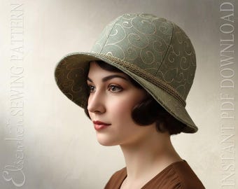 SEWING PATTERN - Sybil: 1920s Cloche Sun Hat Bonnet for Child or Adult Woman (PDF Download)