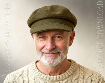 SEWING PATTERN - Hyatt: Captain's Cap Pilot Skipper Greek Fisherman Fiddler Cap Unisex Men Women for Child or Adult (PDF Download)