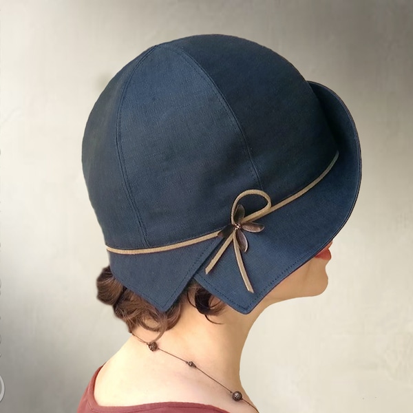 MODÈLE DE COUTURE - Annick, chapeau cloche en tissu cloche des années 1920 pour enfant ou adulte Cancer de Downton Abbey - Télécharger le PDF