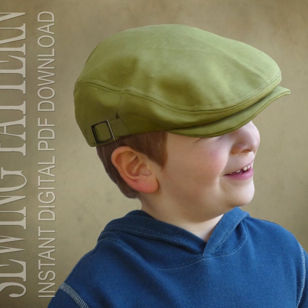 SEWING PATTERN - Wyeth, Classic Flat Cap, Scally Cap, Ivy Cap, Patch Cap for Child or Adult - PDF Download