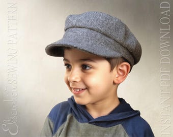 SEWING PATTERN - Hyatt: Captain's Cap Pilot Skipper Greek Fisherman Fiddler Cap Unisex Men Women for Child or Adult (PDF Download)