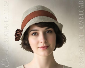 SEWING PATTERN - Rosabelle: 1920s Twenties 1930s Cloche Hat for Child or Adult with Handmade Roses (PDF Download)