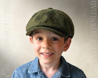 PATRÓN DE COSTURA - Taylor: Gorra de conducir estilo Gatsby de los años 20 para niño o adulto con orejeras opcionales (Descarga en PDF)