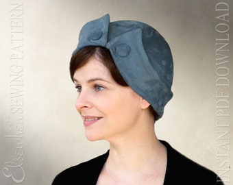 DIGITAL SEWING PATTERN - Geneviève, 1920s Twenties Cloche Fabric Hat for Child or Adult - pdf download
