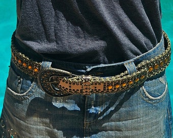 Rhinestone Cross Crystal Belt Y2K Punk Rock Gothic Western Fashion Accessory Winatehr rhinestone studded ﻿cowgirl and cowboy black y2k  main image 3