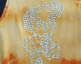 Hippie tie dye kids tanktop awesome bling doggie tank top toddler girls tie dye puppy tank childs size crystal rhinestone tiedye tanktop