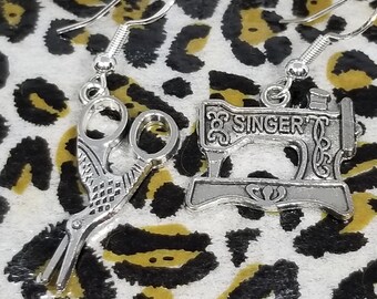 Gorgeous sterling silver sewing charms Tibetan silver Singer sewing machine duck scissors geese amazing awesome fabulous art deco retro gift