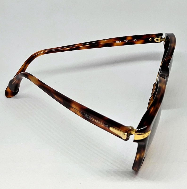 Vintage Giorgio Armani tortoise frame designer sunglasses mens Armani brown Wayfarer style sunglasses image 4