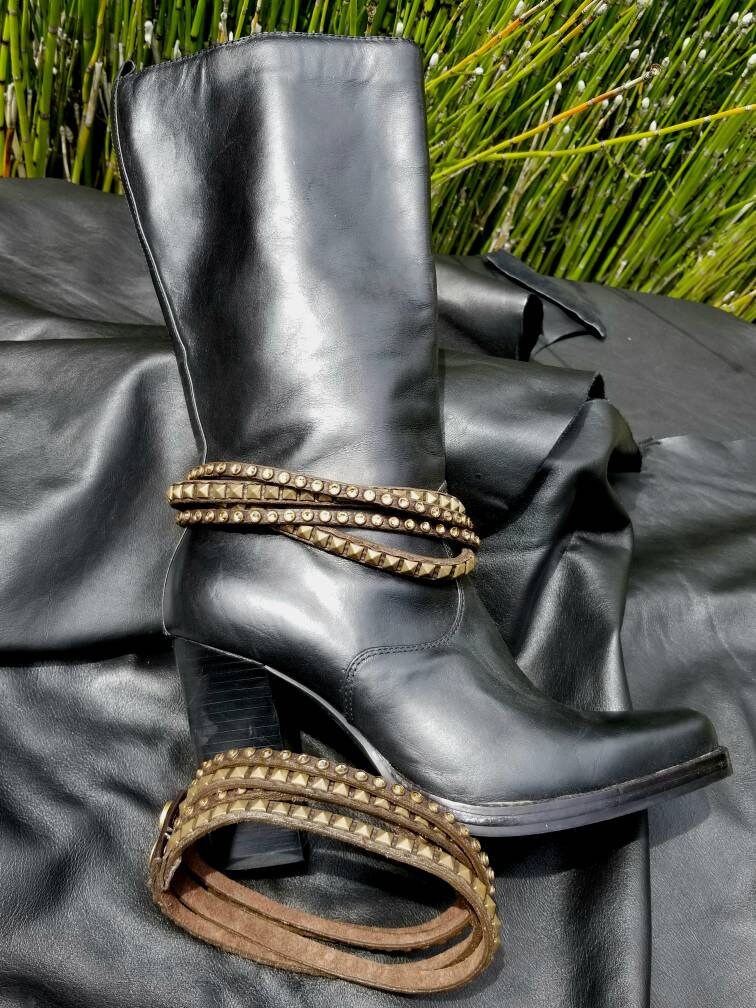 靴 Rare LOVEHUNTER BELT STUDS BOOTS Rare LOVEHUNTER BELT