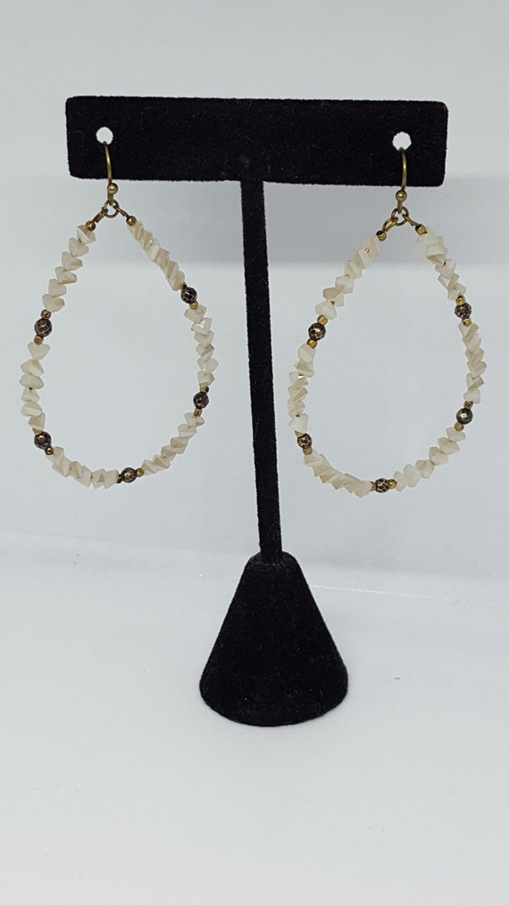 Awesome vintage big crystal bead earrings long dan