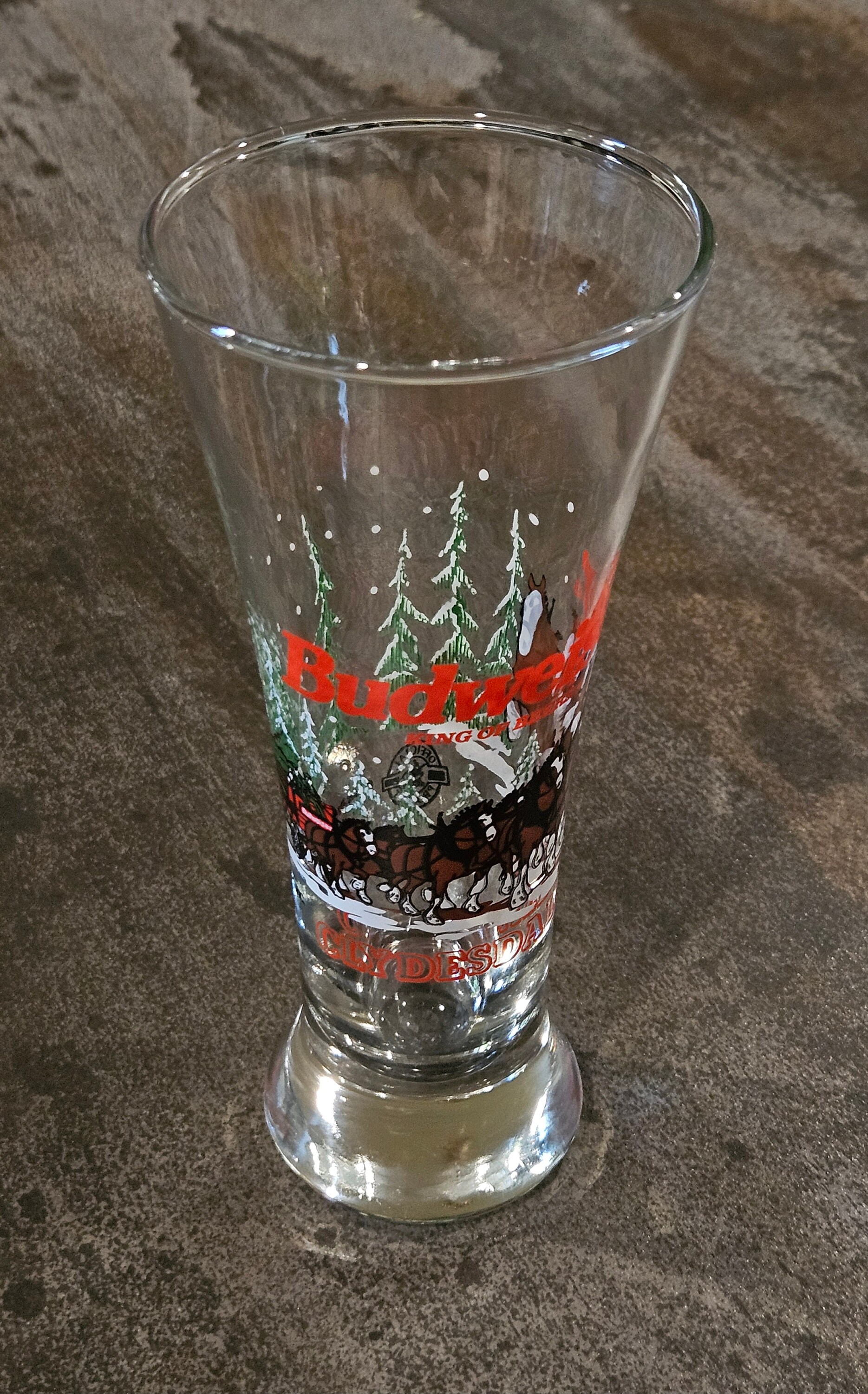 Wow! Very Rare Vintage 1989 Budweiser Clydesdales Beer Glass
