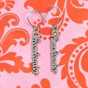 Awesome tiny sterling silver ear hooks minimalist jewelry cheerleader charm earrings football baseball sports games gift for cheerleader