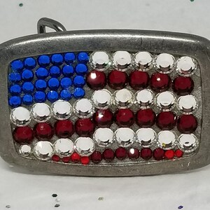 Rhinestone American Flag Belt Buckle - Etsy
