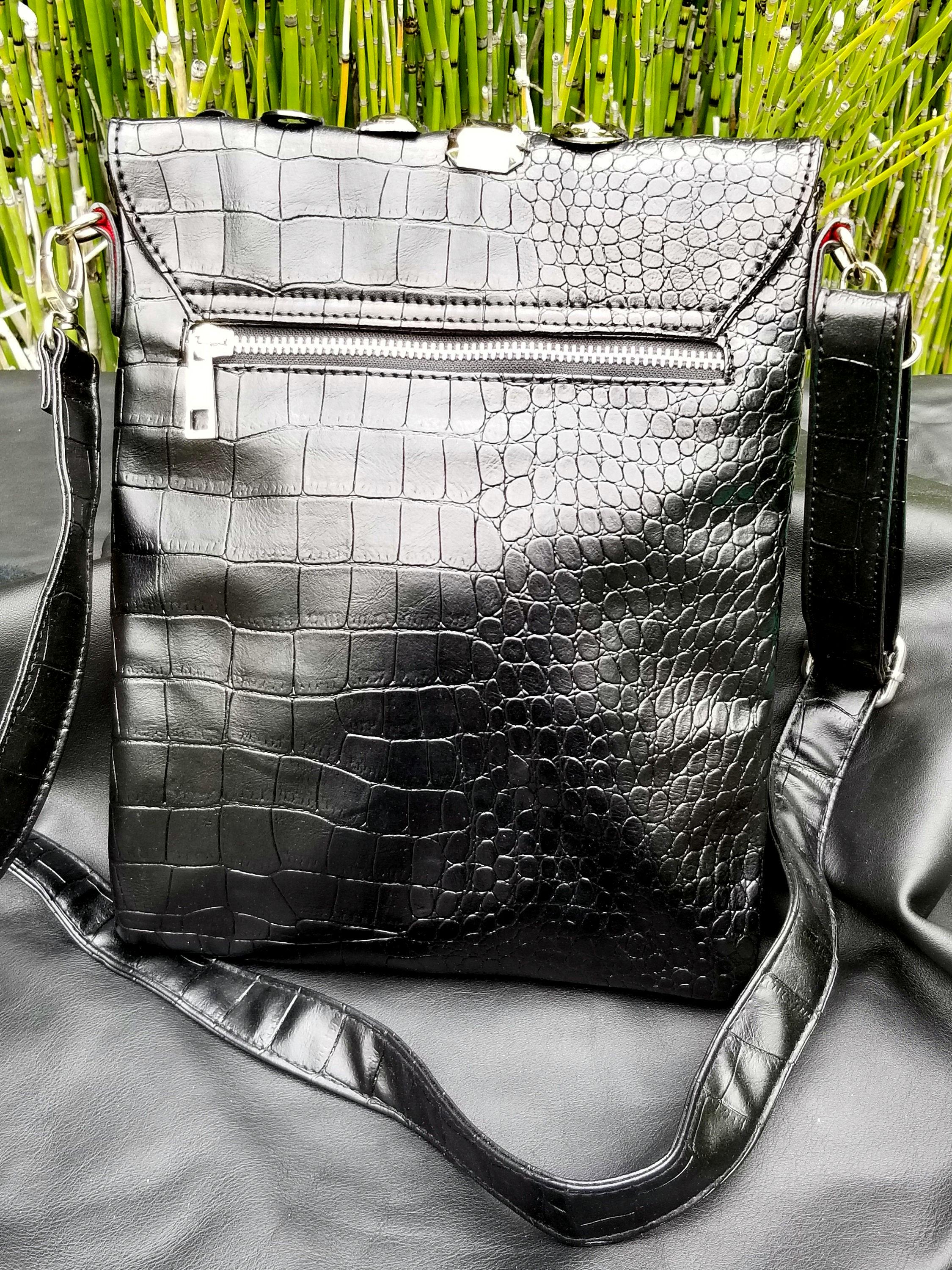 Badass Vintage Punk Rocker Purse Crossbody Bag Goth Big