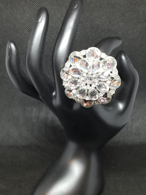 Big flower rings costume jewelry clearance