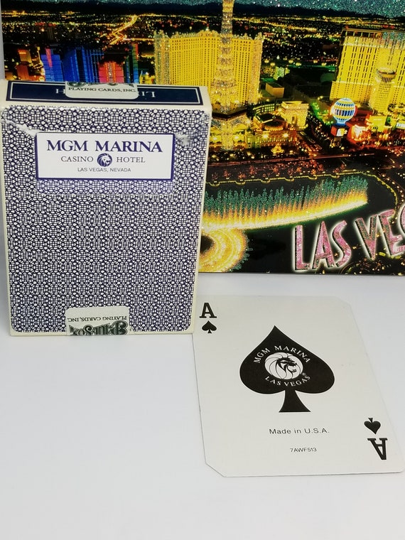 Vintage 80s MGM Marina Las Vegas Cards Blackjack Poker Cards MGM