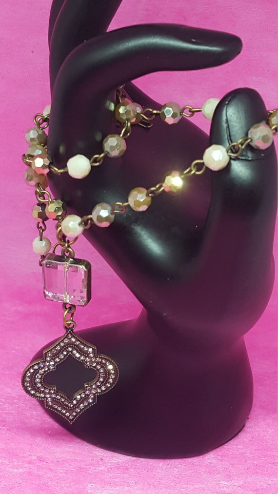 Amazing vintage artdeco necklace & earrings set h… - image 2