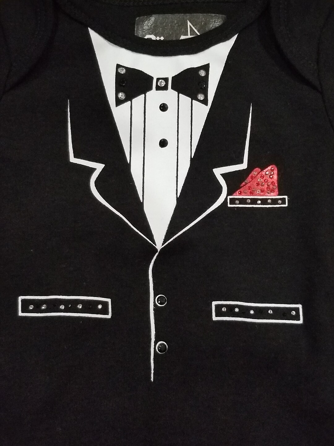 Wow Adorable Baby Tuxedo Onesie Black Tie Goth Punk Rocker Etsy
