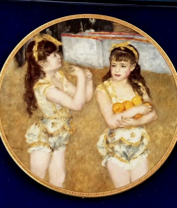 Vintage Two Little Circus Girls Collectors Plate French Artist