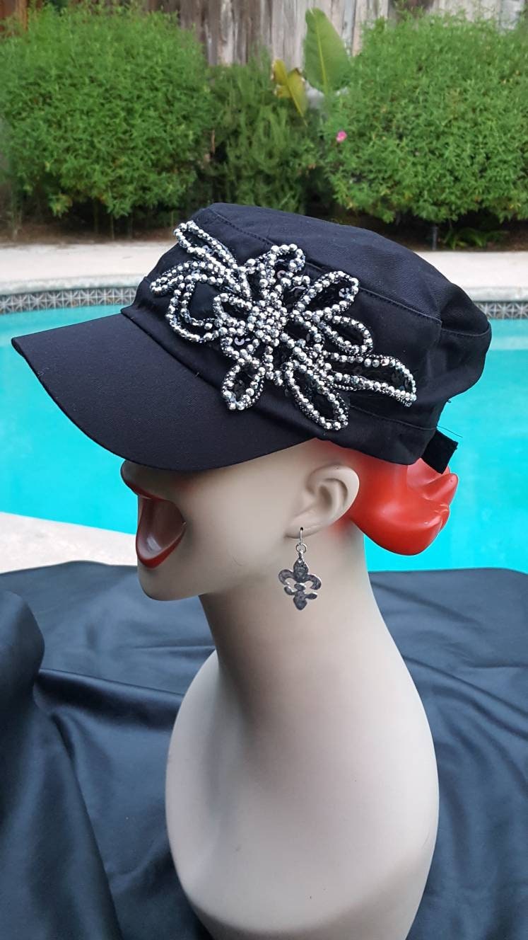 Awesome Bling Cadet Cap Military Style 