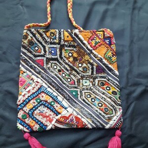 Awesome vintage hippie patchwork embroidered crossbody bag amazing handmade tribal bohemian purse indian native tribe ethnic gorgeous sling image 3