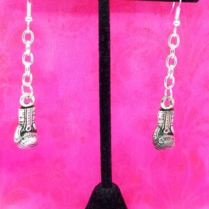 Sterling silver boxing glove earrings boxing gloves charm earrings Burden of Proof boxing glove silver earrings ring fighter earrings gift