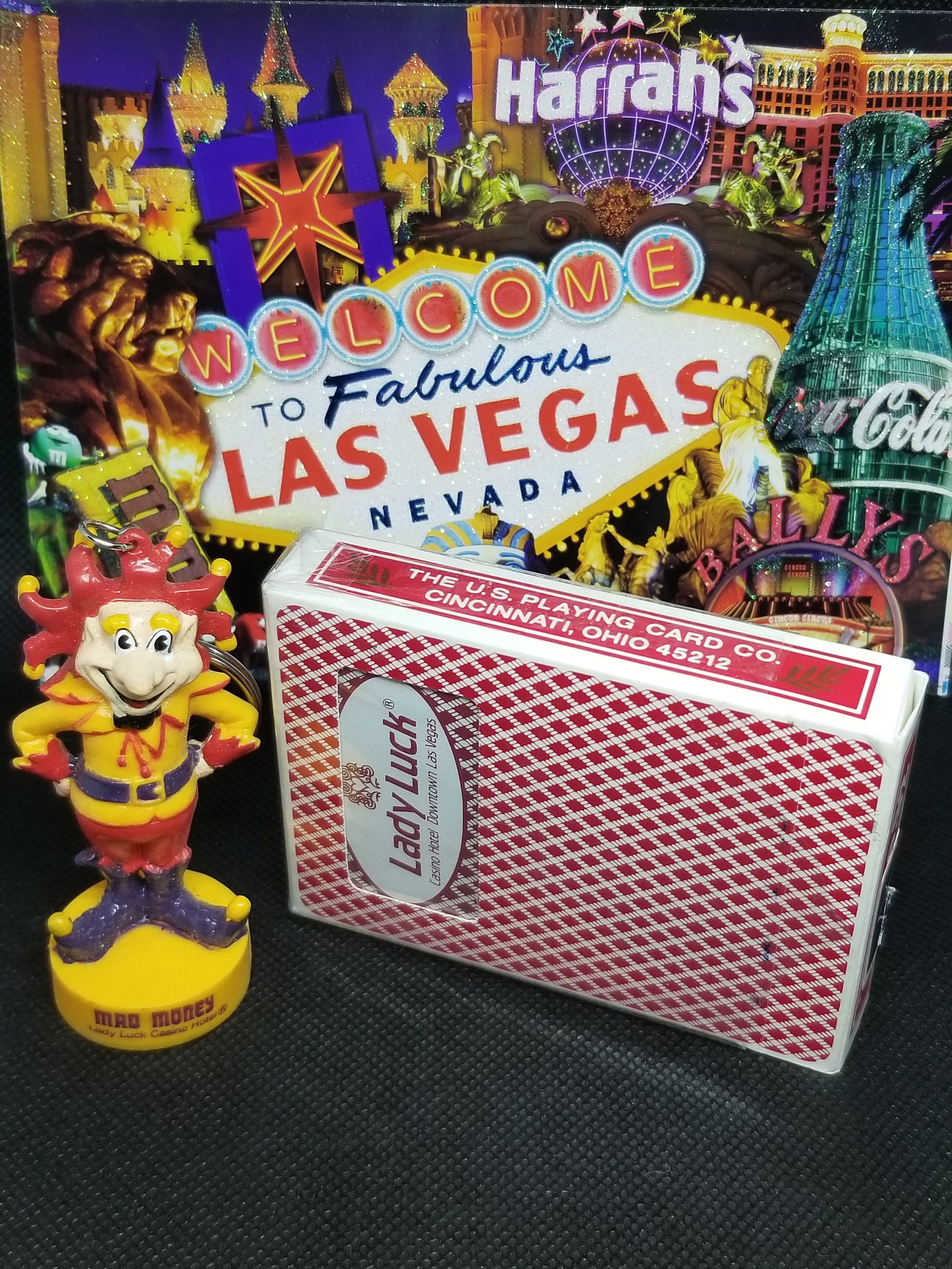 Wow! Vintage MCM Lady Luck Las Vegas Cards & Mad Money Joker