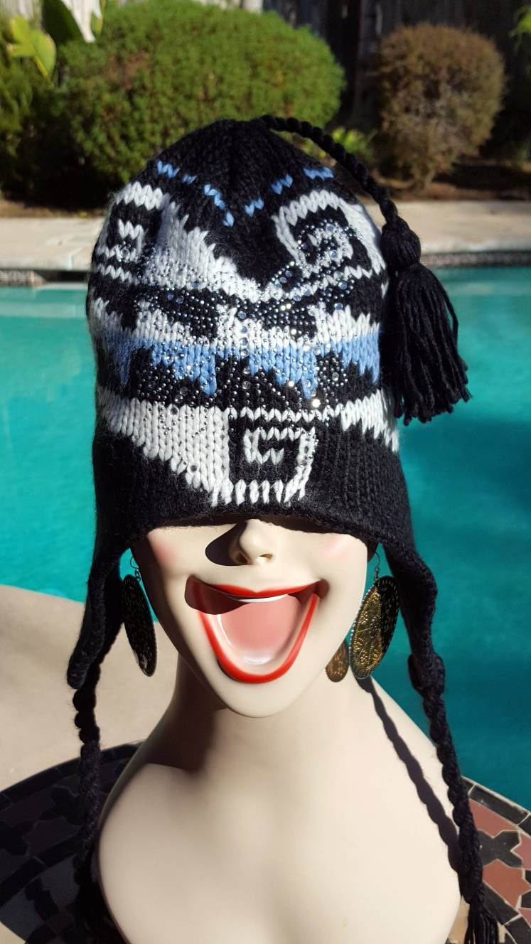 MUSINSA | SCULPTOR Sequin Nordic Earflap Beanie White