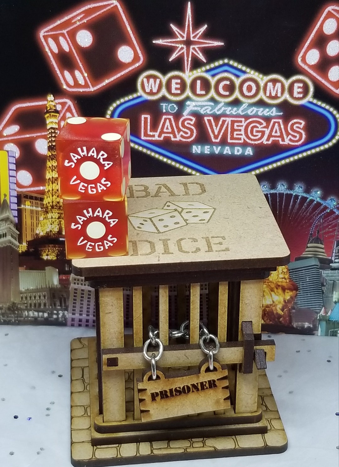 Las Vegas - More Ca$h More Dice - Espansione Gioco Da Tavolo, 10 Dadi Grandi, Slot Machine E Carte Bonus, Per 2-6 Giocatori, 8+ Anni