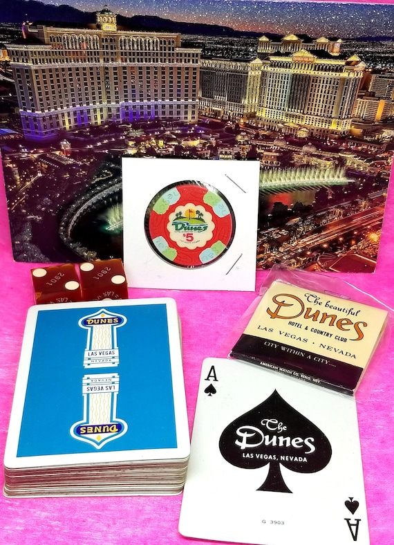 Legendary Rare Vintage Dunes Las Vegas Cards Dice Poker Chip