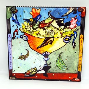 Vintage Salad of Shoes hotplate designed by Wendy Costa never used shoe lovers gift retro style shoes trivet hanging wall tile sexy shoes