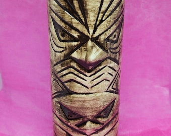 Badass vintage Tiki Lin mug retro Tiki Lin barware tropical ceramic Tiki mug Lucky God Tiki mug ceramic cocktail cups brown and tan Tiki mug
