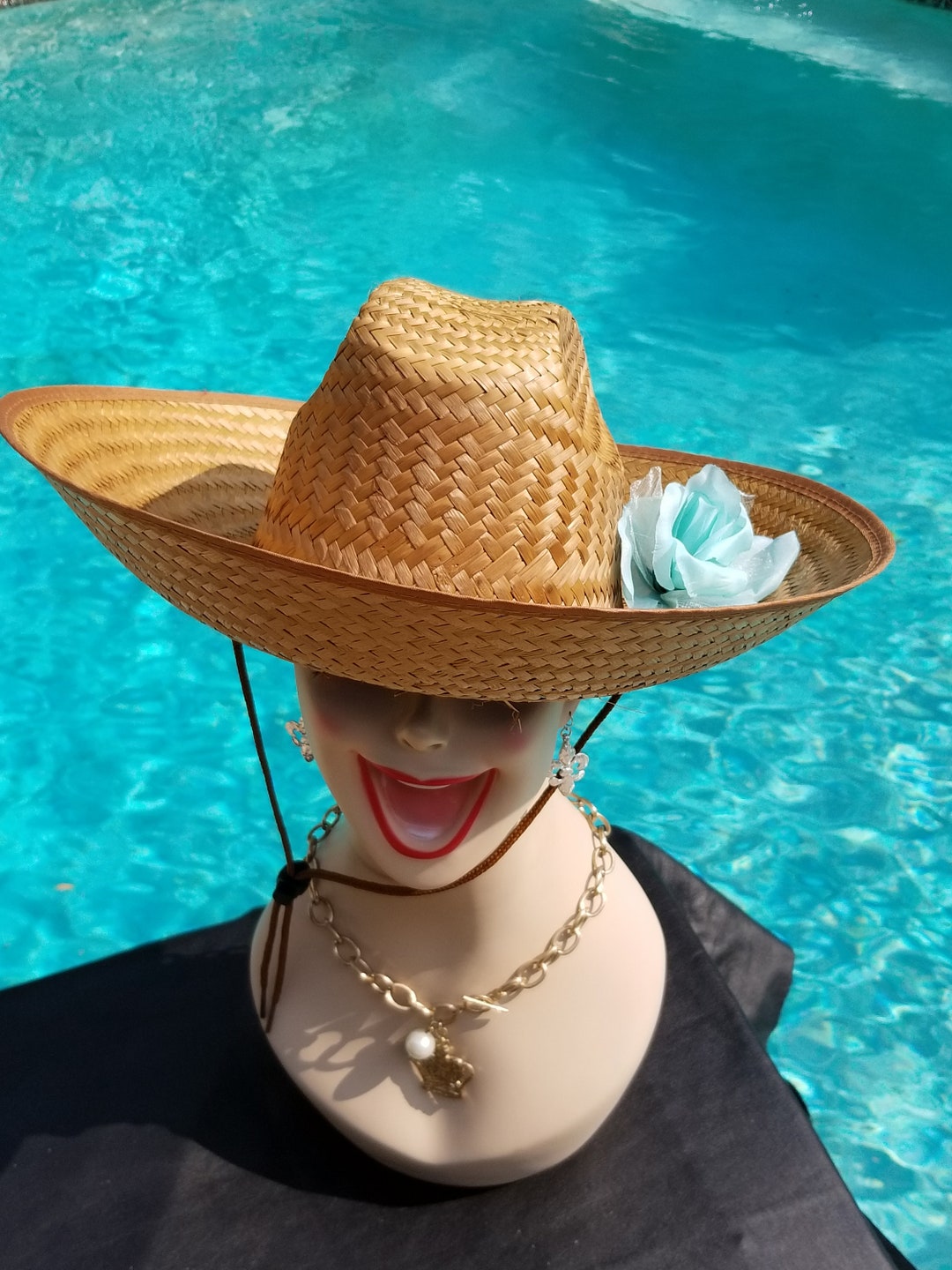 Oversized Straw Cowboy Hat Sexy Western Style Hat Country Rocker Cowboy ...