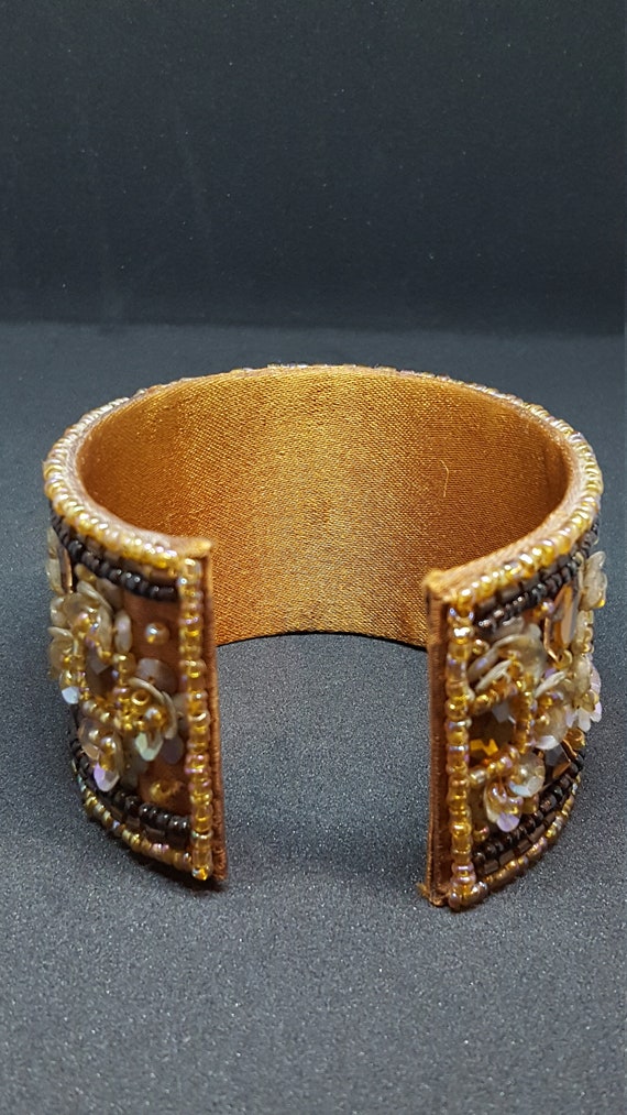 Stunning vintage cuff Morrocan style bracelet bea… - image 3