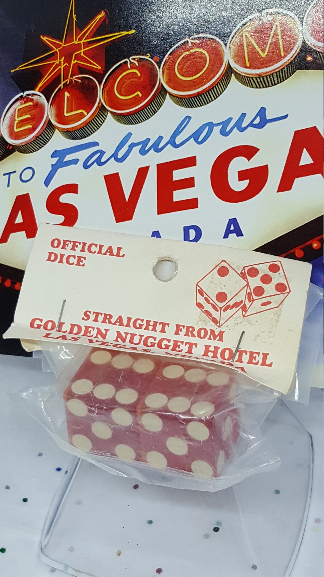 Legendary Golden Nugget Las Vegas Vintage MCM Dice Bones