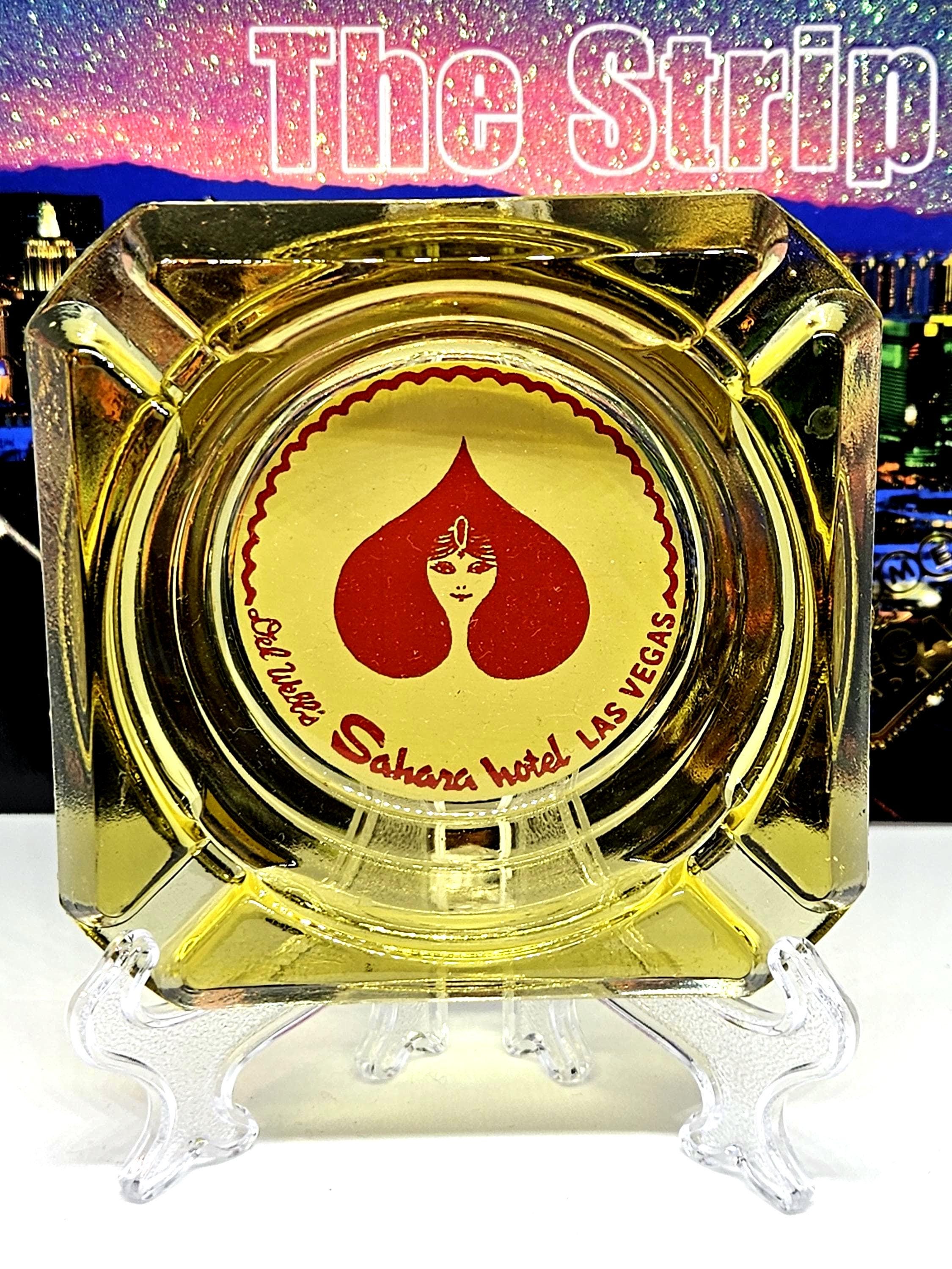 Hotel Sahara Las Vegas Ashtray Vintage Sahara Ashtray Canary Glass